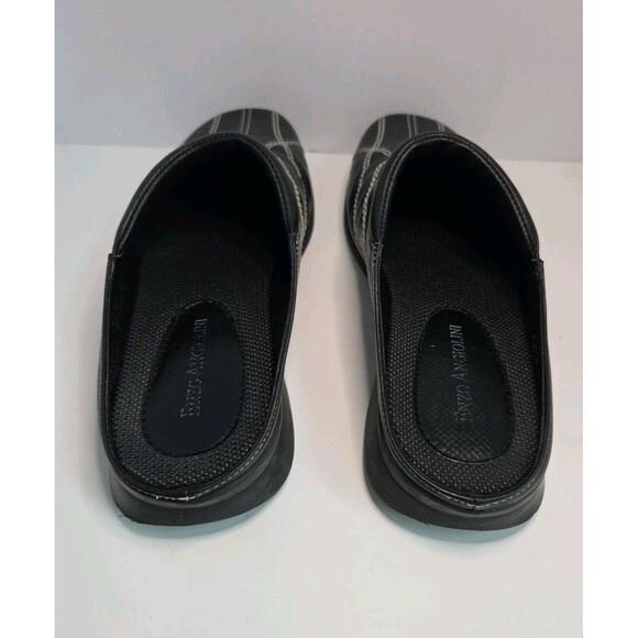 Enzo Angelini blk Leather Mules, white stitch Callahan Comfy Great Condition 6.5 - Picture 4 of 8